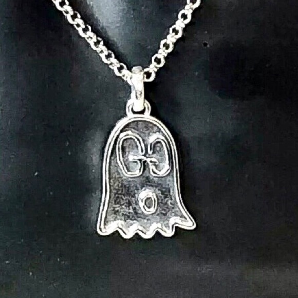 GUCCI Sterling Silver Ghost GG Monogram Necklace 21” Unisex NIB - Picture 10 of 17